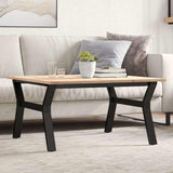 Coffee Table Y-Frame 80x80x45 cm Solid Wood Pine and Steel 3282707