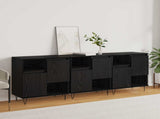 Sideboard 3 pcs Black Oak 60 x 35 x 70 cm 3394565