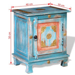 ZNTS Nightstand Solid Mango Wood Blue 243970