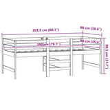 Bed Frame without Mattress White 90x200 cm Solid Wood Pine 833096