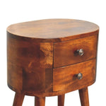 Mini Chestnut Rounded Bedside Table IN3331