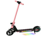Folding Electric Scooter for Kids, with Dual Brakes, Front Suspension, LED Colourful Lights, Pink T3398P349456