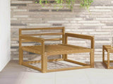 Outdoor Middle Sofa Solid Acacia Wood White 3438998