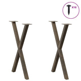 Dining Table Legs X-Shaped 2 pcs Natural Steel 57x cm Steel 4012915
