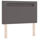 LED Headboard Grey 90 cm Faux Leather 42007295