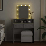 Dressing Table with LED Concrete Grey 80x41x144.5 cm 848181
