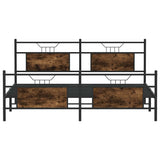 Metal Bed Frame without Mattress Smoked Oak 160x200 cm 3325092