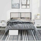 Metal Bed Frame without Mattress with Headboard Black 135x190cm 350863