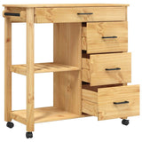 Kitchen Trolley MONZA 84x40x88.5 cm Solid Wood Pine 376115