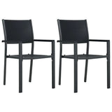 7 Piece Garden Dining Set Black and White 3099279