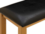 Dining Bench 95 x 32 x 45 cm Solid Oak Wood Black 42039173