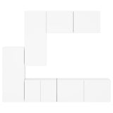 5 Piece TV Wall Units White Engineered Wood 3216489