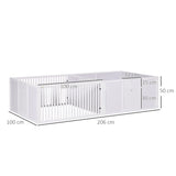 7 Panels Playpen with 3 Doors for Baby Dogs, Two-Room Design Puppy Whelping Box - White T3398P349737