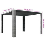 Gazebo with Roof Poly Rattan 300x300x220 cm Grey and Anthracite 44818