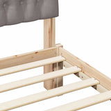 Bed Frame with Headboard Taupe 140 x 190 cm Solid Pine Wood 878827