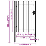 Fence Gate "BOXTEL" Single Door with Spike Top Steel 1x1,5 m Black 146034