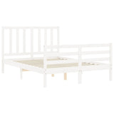 Bed Frame without Mattress White 140x190 cm Solid Wood Pine 3193837