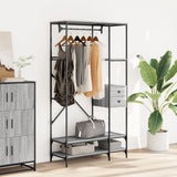 Clothes Rack with Shelves Grey Sonoma Engineered Wood 847862