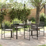 Garden Dining Set 5 pcs Black Powder-Coated Steel 3379324