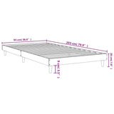 Bed Frame without Mattress Smoked Oak 90x200 cm Engineered Wood 832066