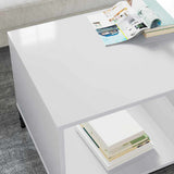 Coffee Table High Gloss White 90 x 49 x 46 cm Engineered Wood 883448