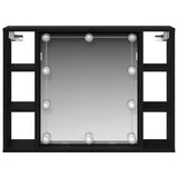 Mirror Cabinet Black Oak 76 x 15 x 55 cm Engineered Wood 862104