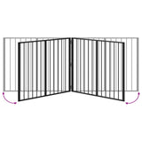 Dog Gate 4 pcs Black 100 x 80 cm Galvanised Steel 891993