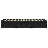 Bed Frame with Drawers without Mattress Black 120x190 cm Small Double 3207316