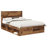 Bed Frame with Headboard Old Wood 150 x 200 cm Solid Pine Wood 3409749