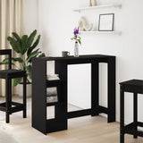 Bar Table with Shelf Black 124x46x103.5 cm Engineered Wood 854392