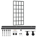 ZNTS Sliding Door with Hardware Set ESG Glass&Aluminium 90x205 cm 3081964