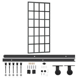ZNTS Sliding Door with Hardware Set ESG Glass&Aluminium 90x205 cm 3081964