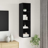 TV Cabinet Set Black Oak 37 x 37 x 142.5 cm Engineered Wood 875086