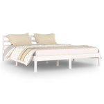 Bed Frame without Mattress Solid Wood Pine 160x200cm White 810441
