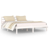 Bed Frame without Mattress Solid Wood Pine 160x200cm White 810441