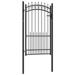 ZNTS Fence Gate with Spikes Steel 100x175 cm Black 146391