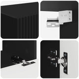 TV Wall Cabinet Set Wall-mounted 4 pcs Black Engineered Wood 3408908
