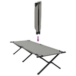Folding Camping Bed Folding Manual Grey Oxford fabric 42003195
