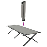 Folding Camping Bed Folding Manual Grey Oxford fabric 42003195