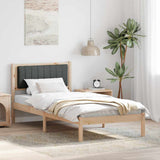 Bed Frame with Upholstered Headboard Dark Grey 90 x 190 cm 878295