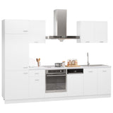 ZNTS 7 Piece Kitchen Cabinet Set White Engineered Wood 3067631