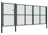 Garden Gate Steel 400x150 cm Green 144313