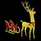 Reindeer Pull Sleigh Warm white 151 x 28 x 128.5 cm Fabric 42019082
