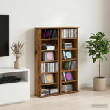 CD Cabinet 2 pcs Old Wood 32 x 17 x 92 cm Engineered Wood 8012759