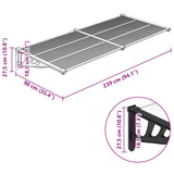 Door Canopy Black and Transparent 239x90 cm Polycarbonate 153686