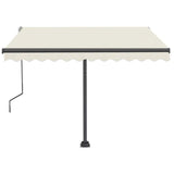 Manual Retractable Awning with LED 350x250 cm Cream 3069722