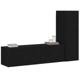 TV Cabinet Set Wall-mounted 3 pcs Black Oak 130.5 x 30 x 140 cm 3333053