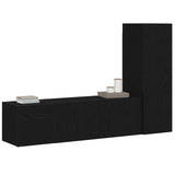 TV Cabinet Set 3 pcs Black Oak Engineered Wood 3333053