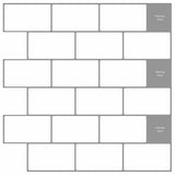 Subway Tile 20 pcs White Grey 30.5 x 30.5 cm 42021210