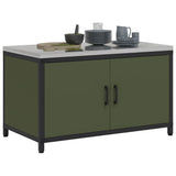 Kitchen Storage HATTEM Olive Green 90 x 50 x 53 cm Steel 874999